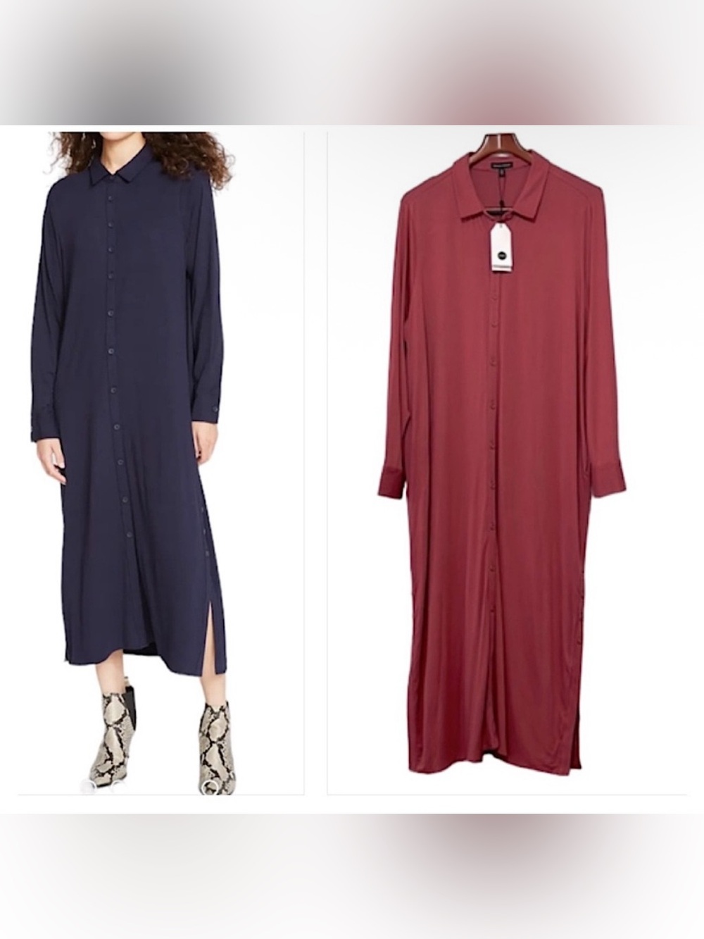 Universal Standard Rose Pink Sally Liquid Jersey Maxi Shirt Dress- XL